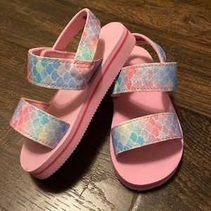 Toddler girls 9/10 glitter mermaid pool sandals nwot